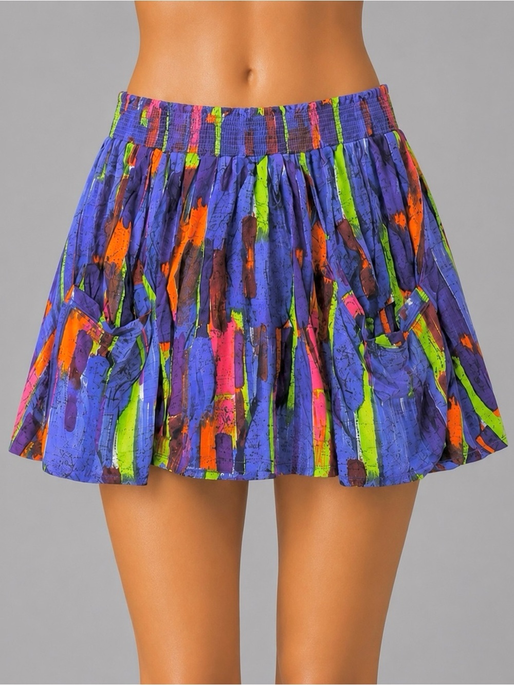 VIBRANT Super Soft Pocket Accent Mini Skirt